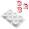 2X 6 Compartments Silicone Pudding Cup Cake Mold French Dessert Mousse Cake DIY Baking Mold
