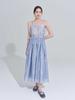 Priang Pintuck Long Dress - Sky Blue