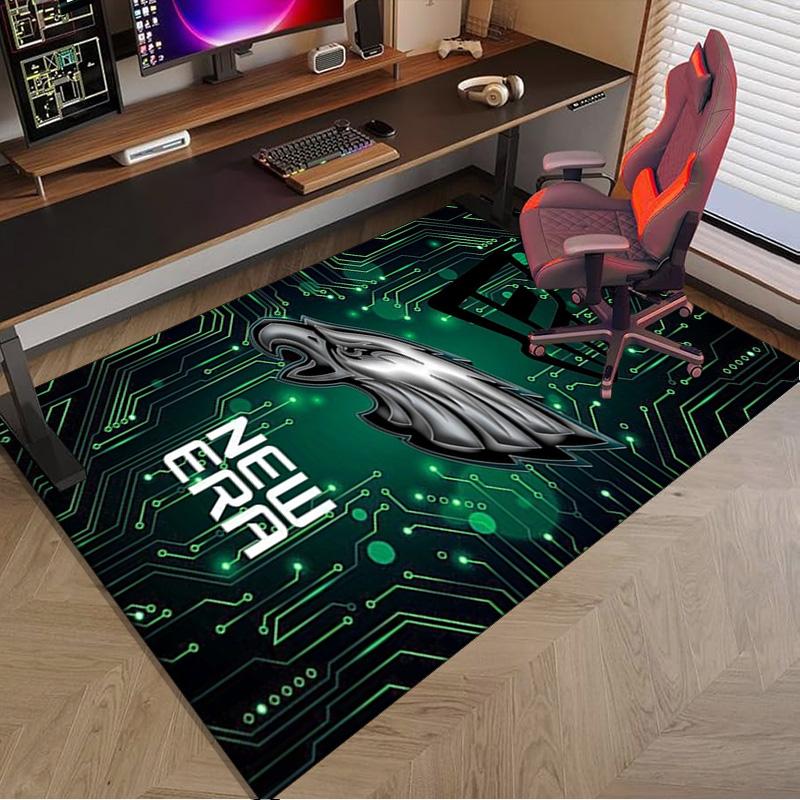 Philadelphia Eagles Nachtspiel Bereichsteppich für Büro, Stuhlunterlage, Dekorteppich Wohnzimmer Matte, Große Größe Fan Geschenke Weihnachtsgeschenke