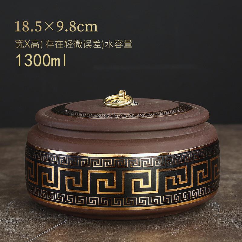 Creative Gold Plated Stripes Floral Ceramic Tea Jar Home Large Capacity Tea Sealed Storage Box Household Food Jar Container Home