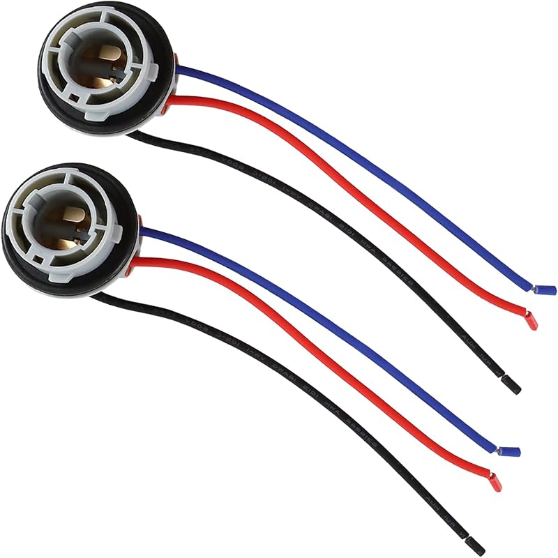 2PCS 1157 LED Bulb Socket Plug, 2057 2357 7528 Waterproof Turn Signal Light Socket Base Holder Wiring Harness, Automotive Tail Light Brake Light Base