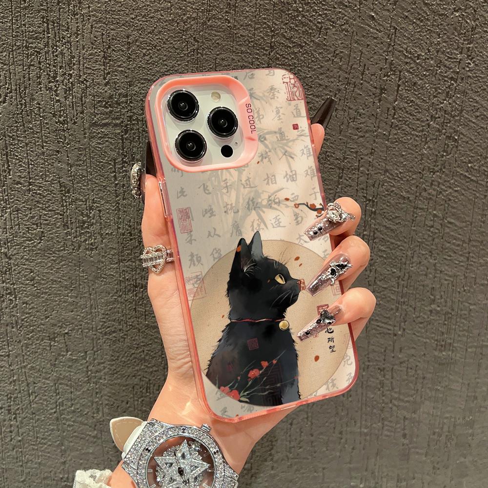 National Style Cat Trendy Phone Case Suitable for iPhone 17 16 15 14 13 12 11 Pro/Max/Plus Anti Drop and Shockproof Back Cover