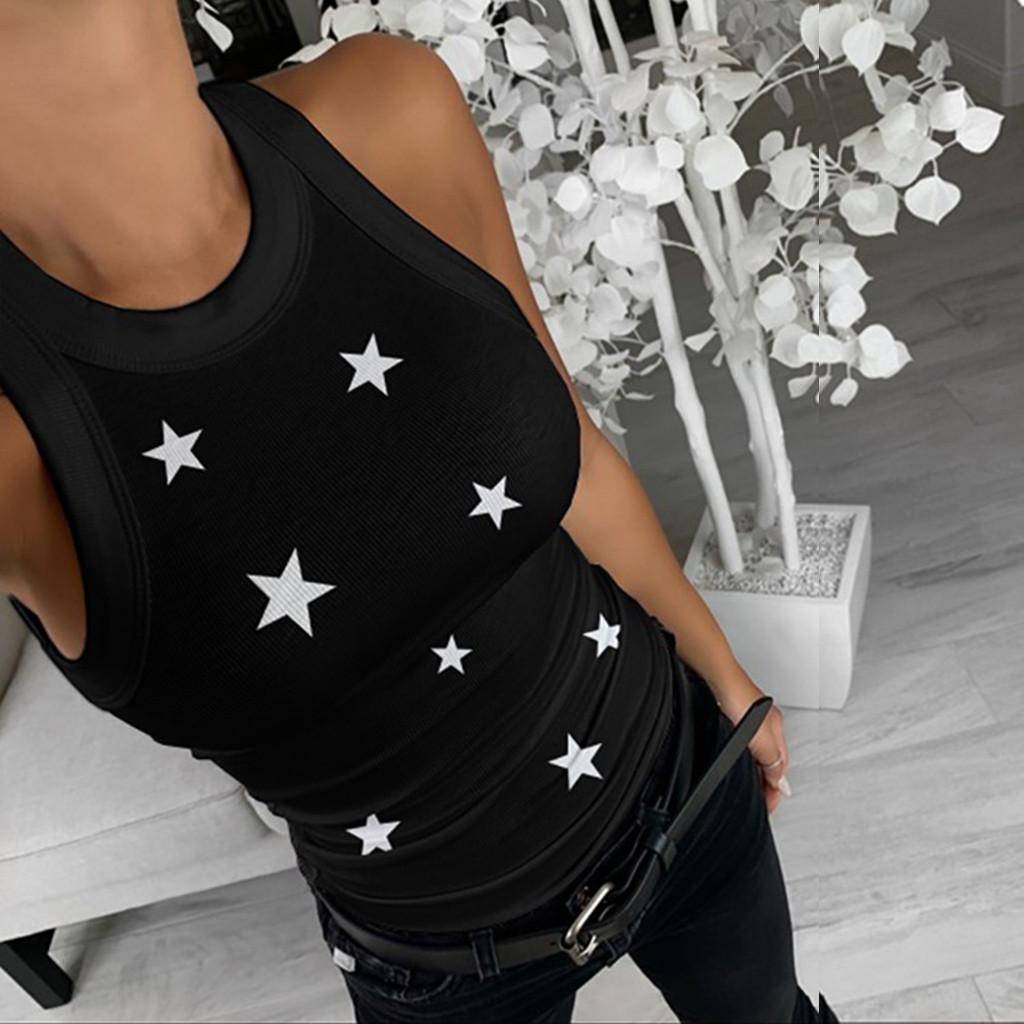 

Женская летняя майка с принтом, повседневный жилет без рукавов, топы M чёрный