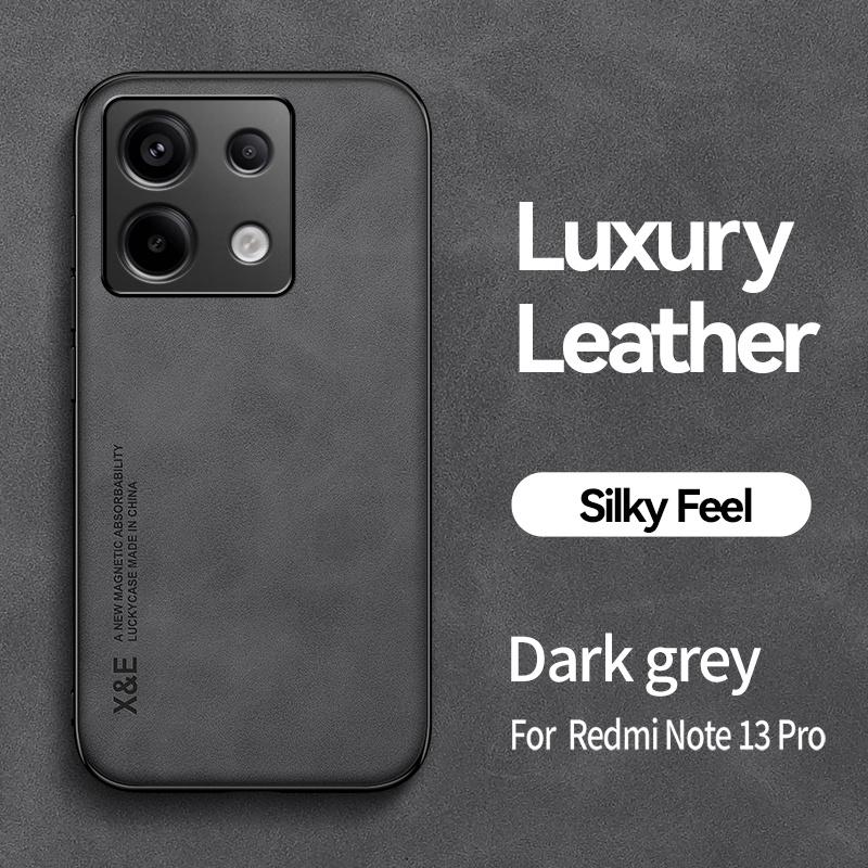 For Xiaomi Poco X6 5G Case Leather Magnetic Car Holder Plate Phone Cases For PocoX6 Poko Little X6 Pocco X 6 5G Soft Back Cover