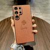 Samsung S25 Ultra/S24 FE Leather Texture Magnetic Ring Phone Case - Four-Leaf Clover Design, Full Coverage, Simple & Slim.