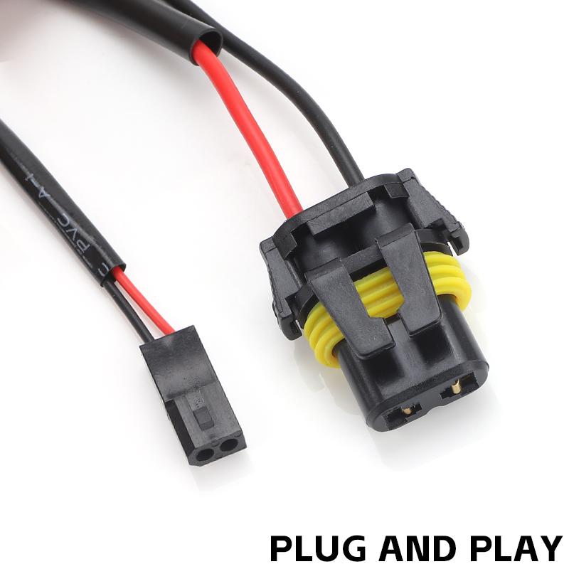 2sets Car 1 Lead 2 Lamp H4 HID Bi-LED Relay Harness Wire High Low Projector Lens Cables Headlight Control Connector Wires 12V
