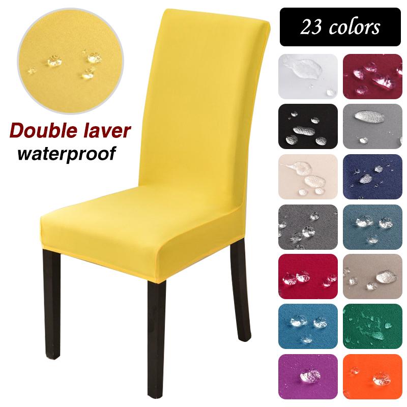 

Waterproof Chair Covers Stretch Seat Chair Covers for Dining Room Kitchen Office Wedding Hotel Banquet Restaurant сірий