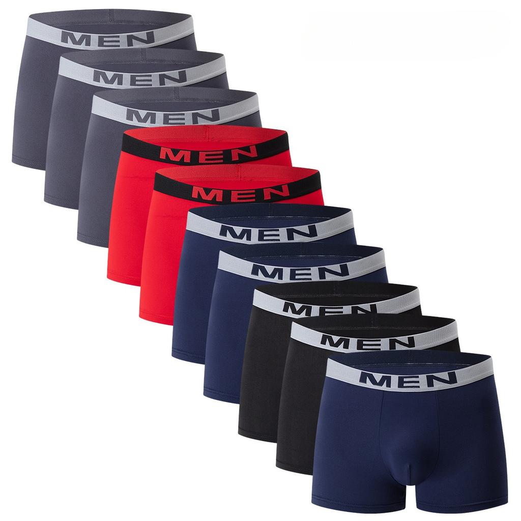 Lenjerie intimă pentru bărbați, de culoare solidă, simplă, la modă și casual, cu talie elastică și pantaloni cu croială dreaptă