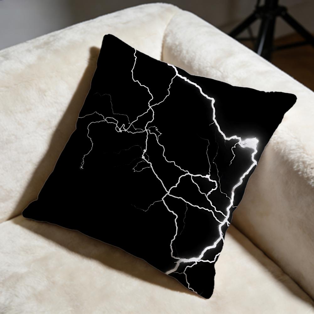 Lightning Cushion Cover Soft Decorative Pillow Case Suitable for Bedroom Sofa Car Travel Use