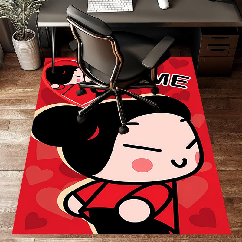 Custom PUCCA Mat Personalized Name, Polyester Washable Indoor Entryway Rug, Gift for Christmas, Easter, Thanksgiving Day
