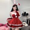 Sexy Lingerie New Velvet Strapless Lace Dress Sleeves Cute Bunny Girl Christmas Outfit Set Ball Cosplay Uniform Temptation