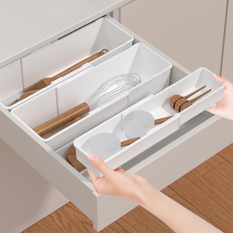 Retractable Kitchen Utensil Organizer: Cutlery, Chopsticks, and Bowl Divider Storage Box