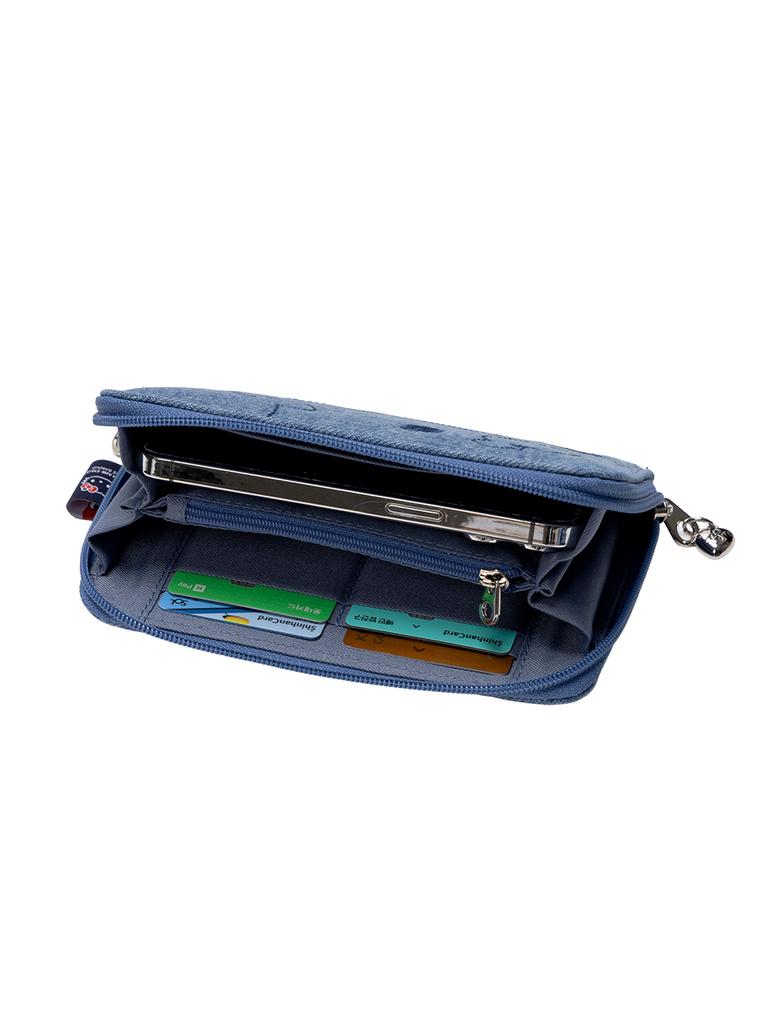 Joseph&Stacey Denim Travel Cross Wallet Hello Kitty Washed Blue