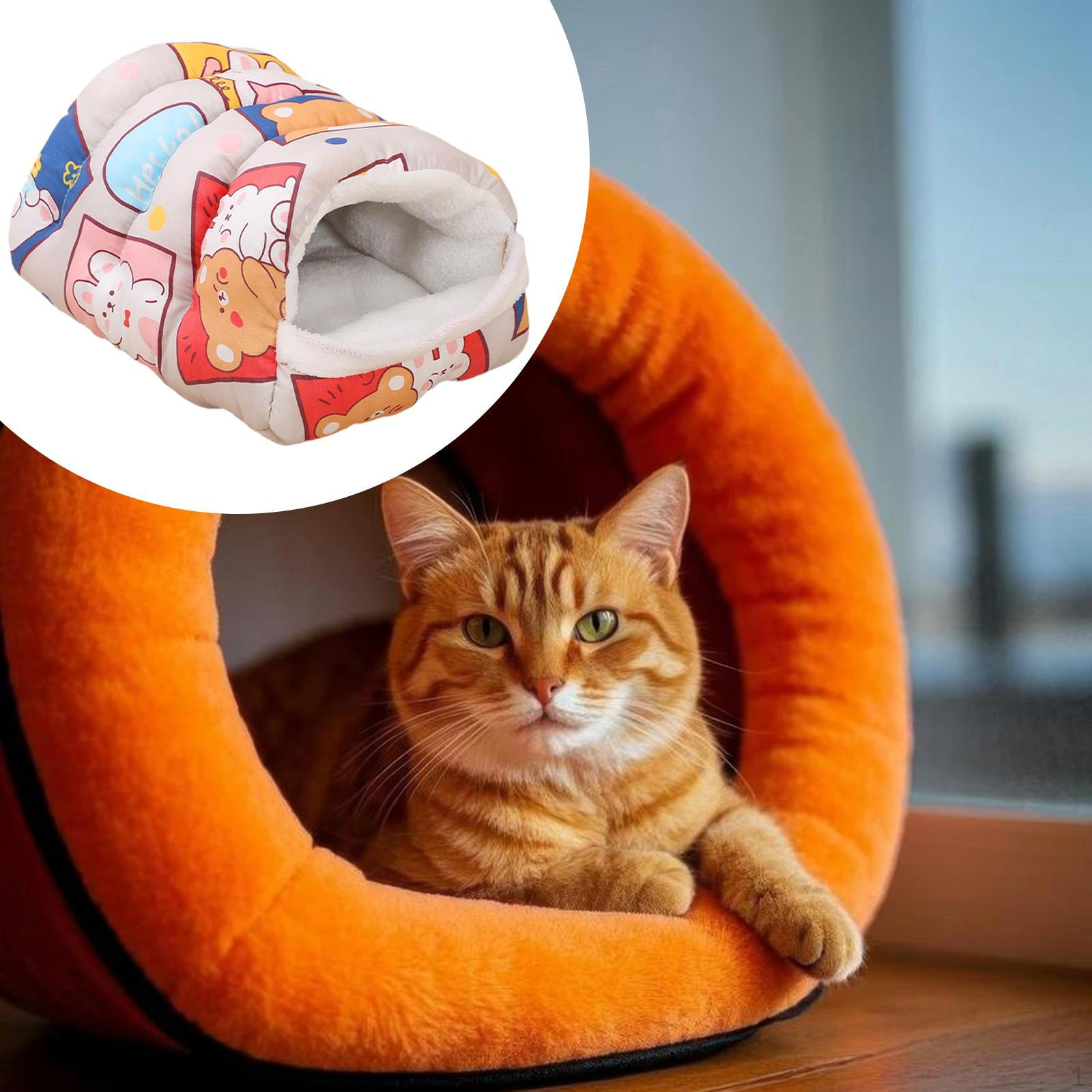 

Bed Pet Sleeping Cave Made of Soft Polyester with Semi-Enclosed Structure for Hideaway Pets M_Style A