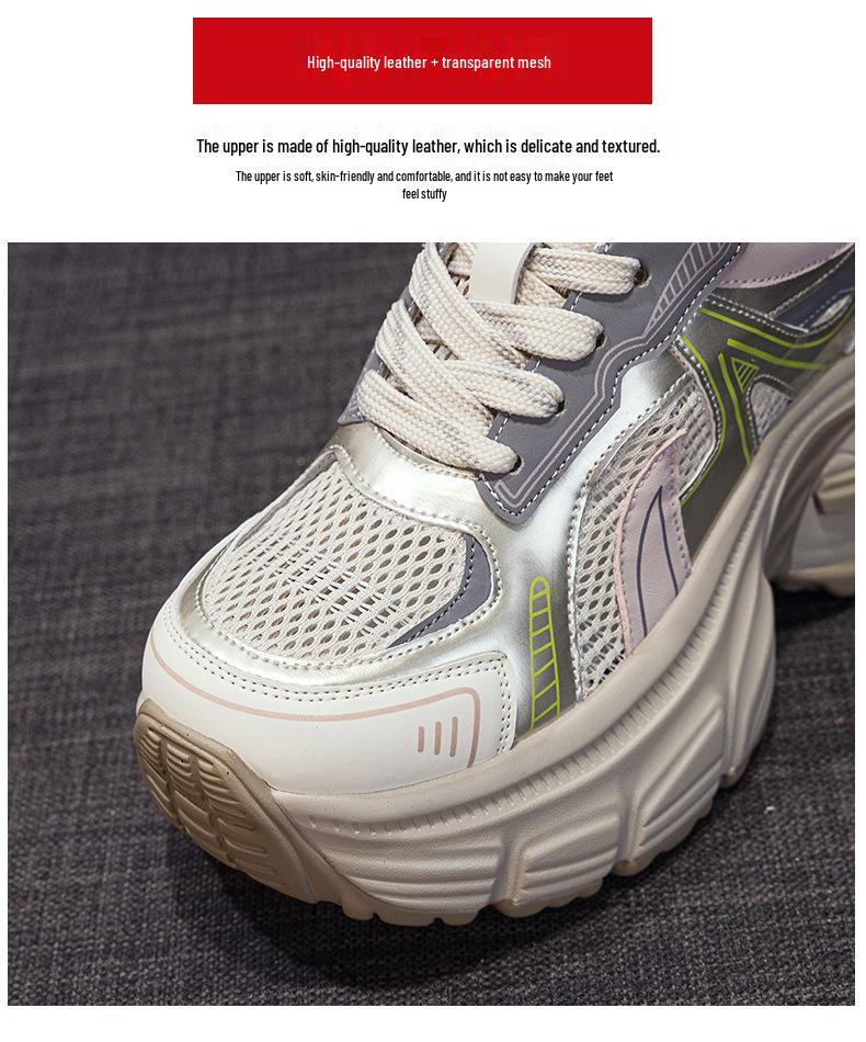 Women's Petite Mesh Breathable Platform Sneakers, Summer 2025 Fashion Casual Sport Shoes