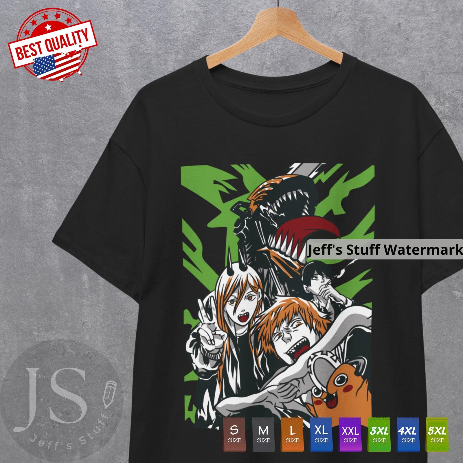 Chainsaw Man T Shirt Pochita Denji Power Girl Aki Anime Manga Japanese Tee Gift S