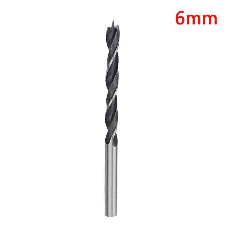 Woodworking Twist Drill Bit Set: 2-12mm Three-Point Bits W/ Depth Stop for Wood Board Hole Drilling