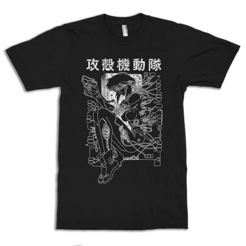 Heißer Verkauf Ghost in The Shell Motoko Grafikdruck Baumwolle Herren Damen T-Shirt Kurzarm Locker Übergröße Oberteil Streetwear Hip Hop Mode Sommer Neues T-Shirt