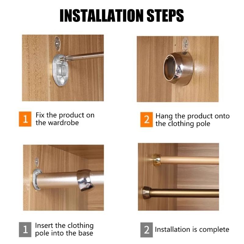 Steel Wardrobe Flange Brackets Connectors Metal Pipe Connectors Wardrobe Flange for Secure & Stylish Closet Assembly