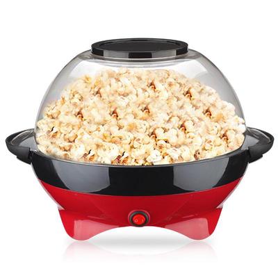 Mini červený elektrický popcornovač: Plně automatický, nekomerční, vhodný pro děti, přidejte olej a cukr