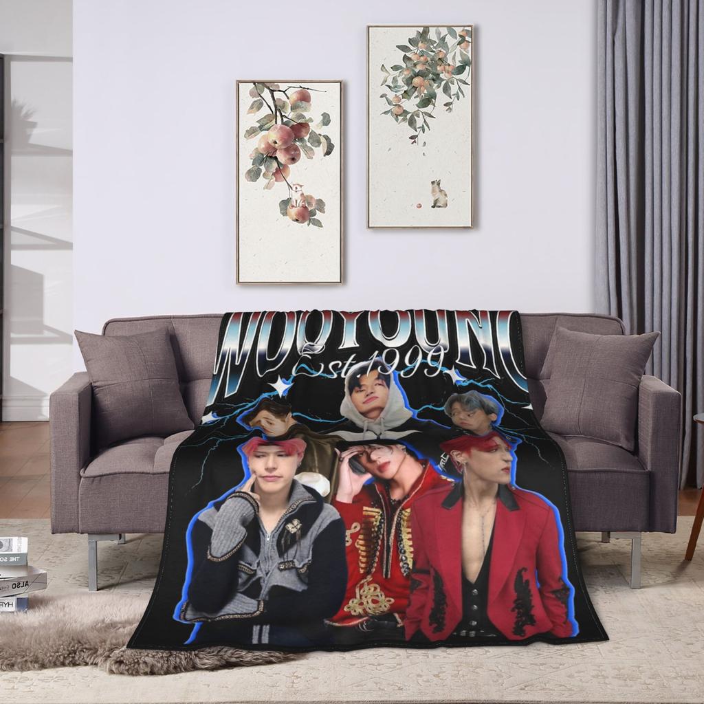 Korean Kpop Ateez MINGI Blanket Flannel Printed  Breathable Super Warm Throw Blankets for Home Travel Bedding Throws