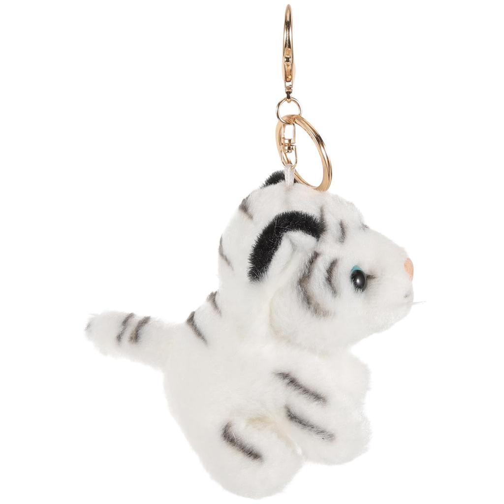 Alipis White Tiger Plush Keychain, White Tiger Mascot, Bag Charm, Cute Fluffy Animal Strap, Keys, Backpack Decoration, Gift (11cm)