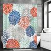 Colorful Chrysanthemum Geometric Modern Simple Shower Curtain, Bathroom Decorative Shower Curtain, Waterproof Shower Curtain Wit