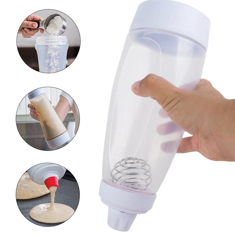 1000ml Manual Batter Mixing Bottle Batter Dispenser Sauce Squeeze Bottle Baking Funnel Mixing Tool Cake Pie Kitchen Accessories
