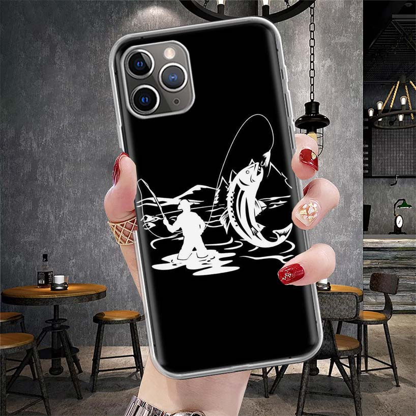 

Hunting Fishing Man Soft Phone Case For IPhone 11 17 Air 16E 16 Pro Max 15 + 14 Plus 13 Mini 12 Apple 7 SE 8 Fundas Coque 11 17 iPhone 11