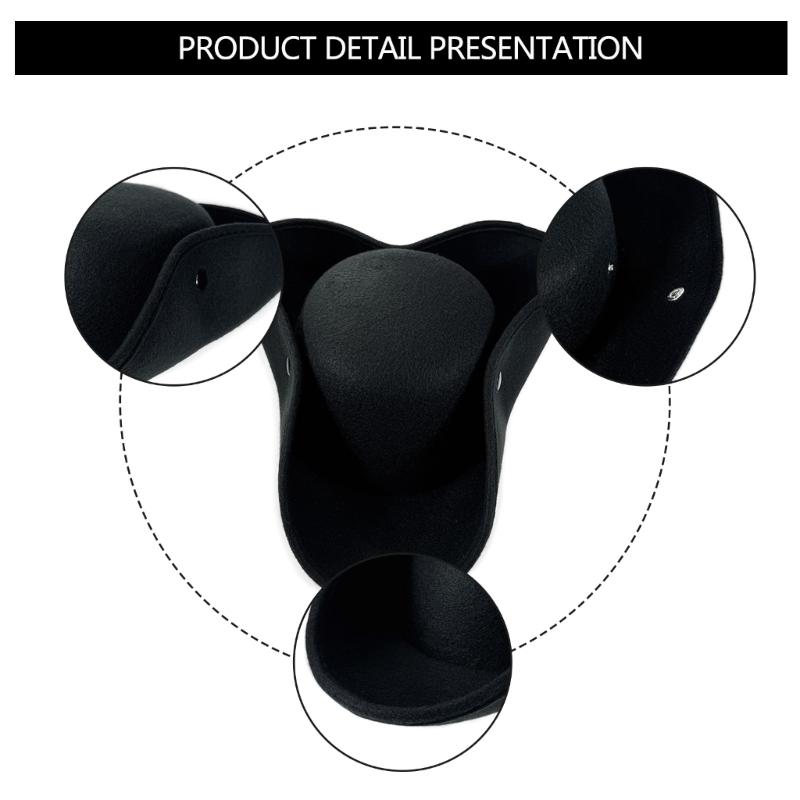 Svart pirathatt för Cosplayfest Tricornehatt Halloweenfest Utklädning Snedkeps Rollspel Piratkostym Rekvisita