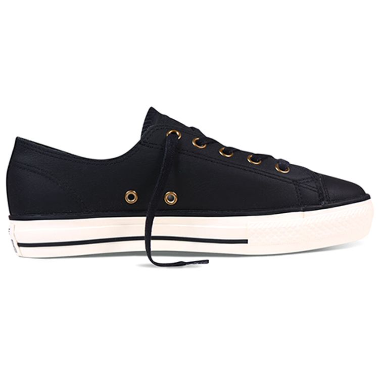 Converse Chuck Taylor All Star Kožené Ležérní Protiskluzové Odolné Nízké Skate Boty Dámské Tenisky Černé 551535C