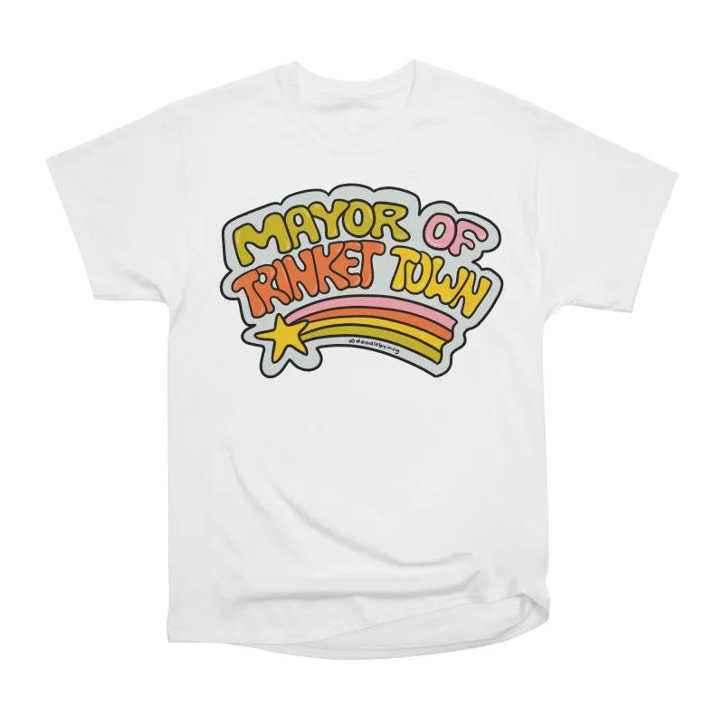 

Men Casual Shirts Short Sleeves MAYOR OF TRINKET TOWN White Tees Oversized T-shirts XXXL білий
