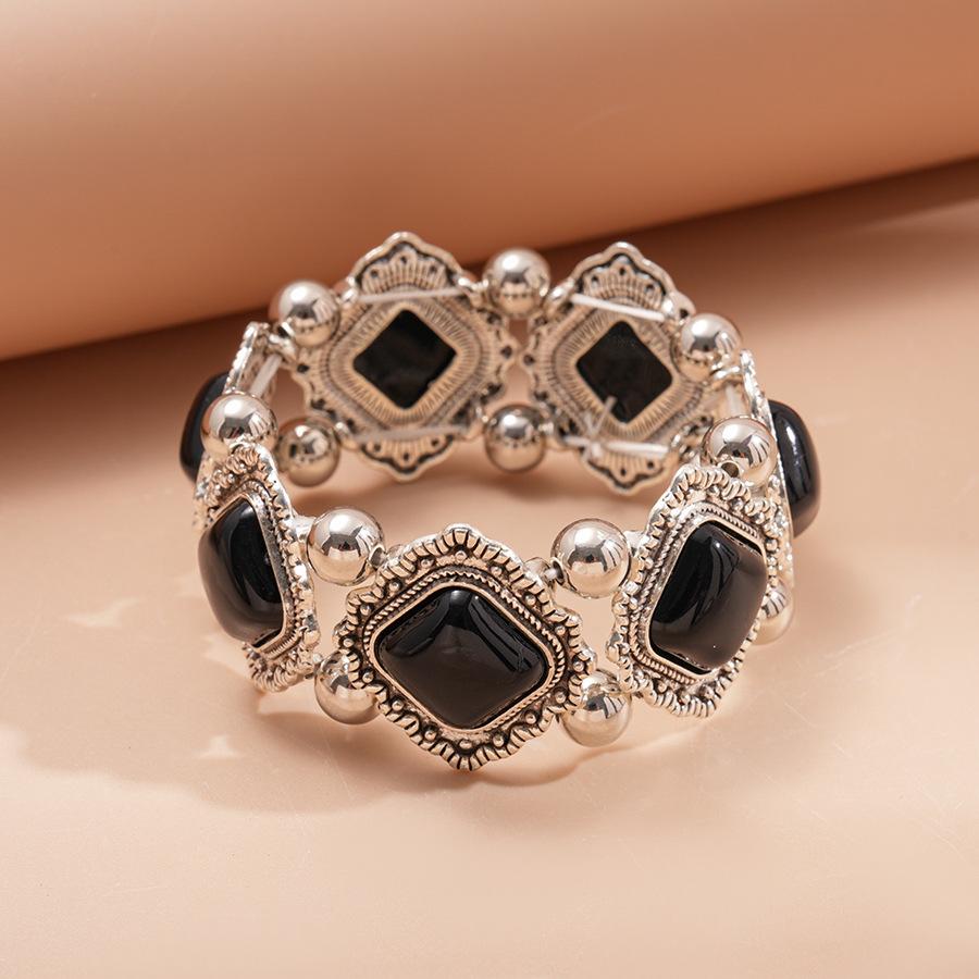 

Retro Acrylic Geometric Rhombus Elastic Bracelet Women s JewelryAccessory