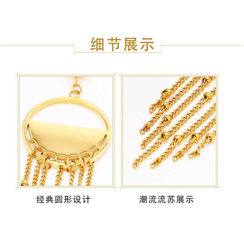European and American fringed chain, minimalist earrings women's winter earrings titanium steel 18K gold earrings, explosive