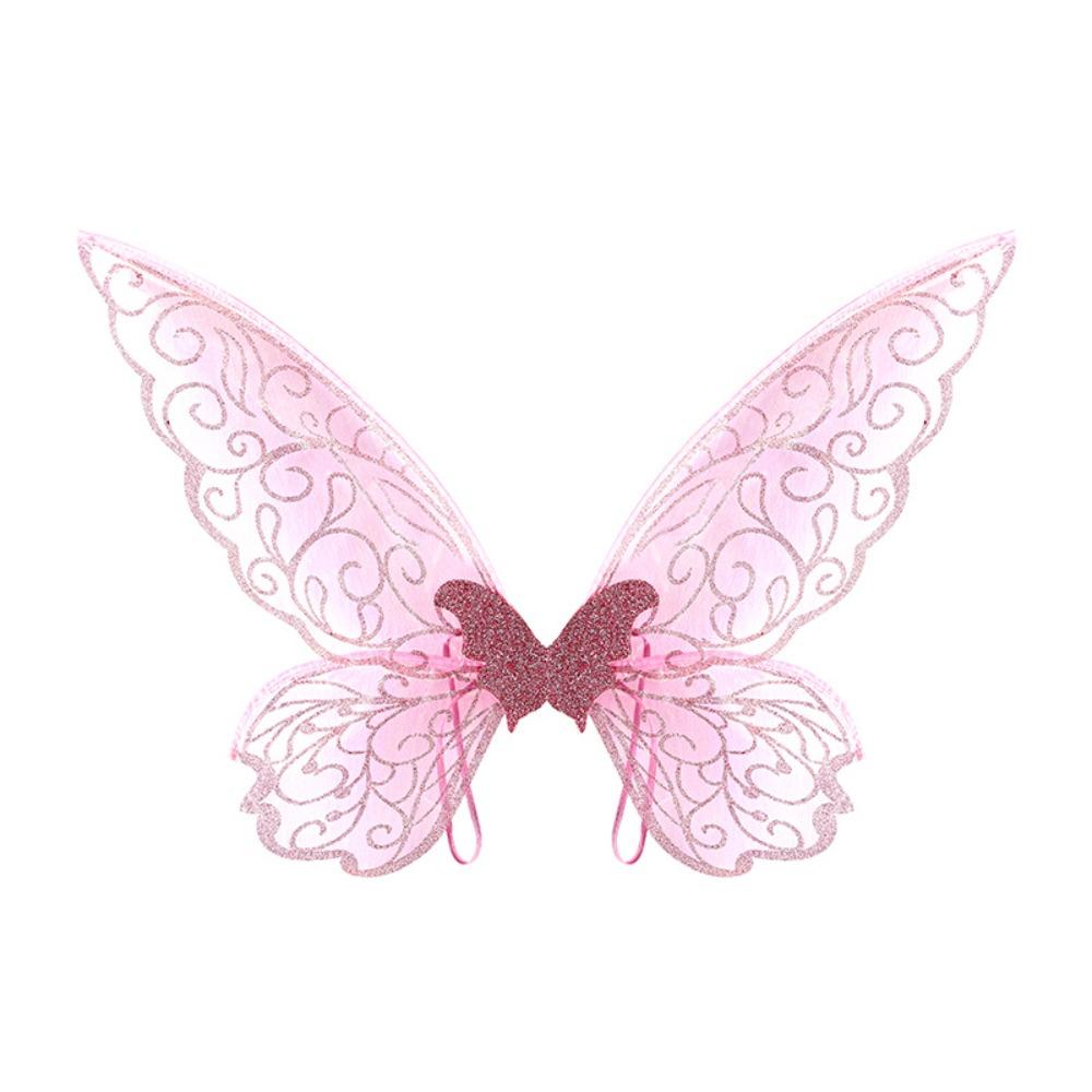 

Organza Butterfly Fairy Wings Sparkle Cosplay Wings Princess Butterfly Wing Halloween Party розовый