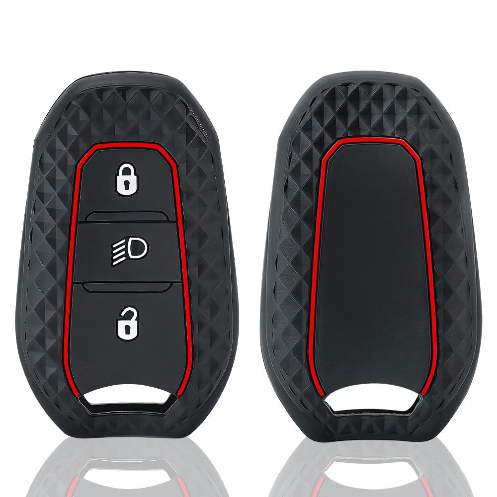 Silicone Car Key Case Cover Shell Fob Holder For Peugeot 308 408 508 2008 3008 4008 5008 For Citroen C4 C5 C6 C3-Xr Accessories