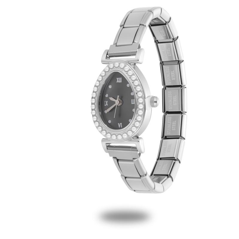 Wholesale Vintage Men Women's High Quality Stainless Steel Oval Watch Head Bracelet Fit 9MM DIY Charm Fashion Bangle Jewelry