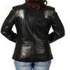 NOORA Women's Black Lambskin Leather Blazer , Casual Formal Blazer , Slim Fit Office Wear Blazer