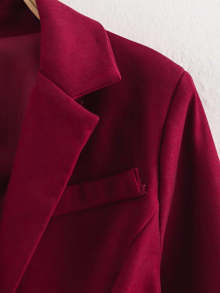 2025 Spring Women's European & American V-Neck Two-Button Slim Suit Jacket