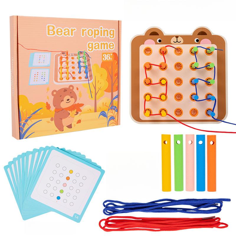 Montessori Educational Rope Play Early Educational Threading Parent-Child Toys Exercise Hands and Feet Flexibility Toys Gifts