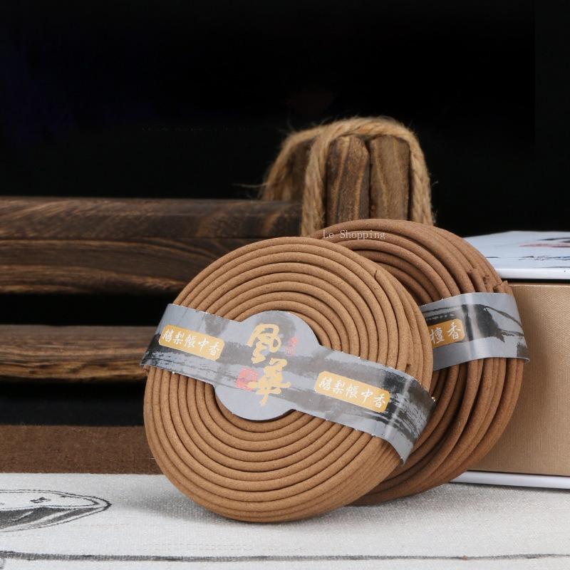 4 Hours of Natural Coil Incense Old Mountain Sandalwood Temple Worship Home Bedroom Studyroom Purify The Air and Calm The Mind