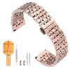 [uxcell] Stainless Steel Watch Band 20mm Quick Release Metal Polished Finish Butterfly La Splash Replacement Strap with Removal Tool Men's Women's