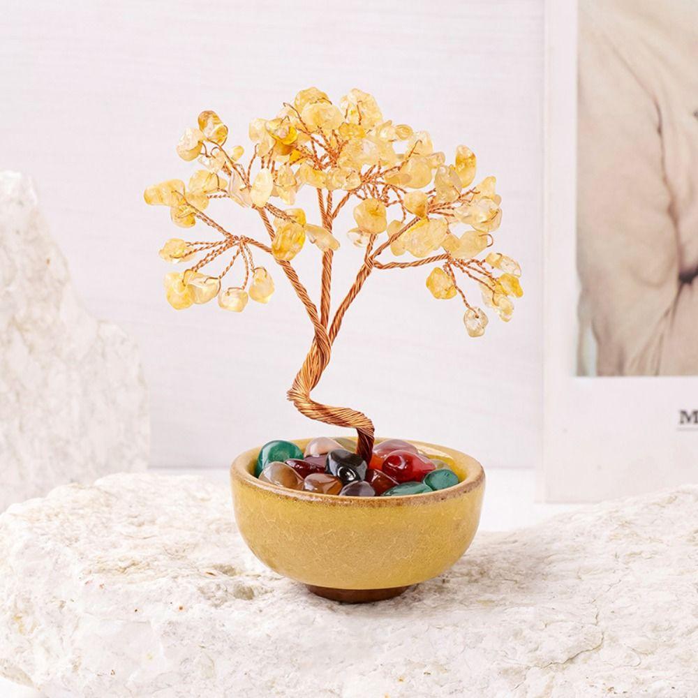 Handmade Fortune Crystal Ornaments Decorative Simulation Tree Ornament  Birthday Gift