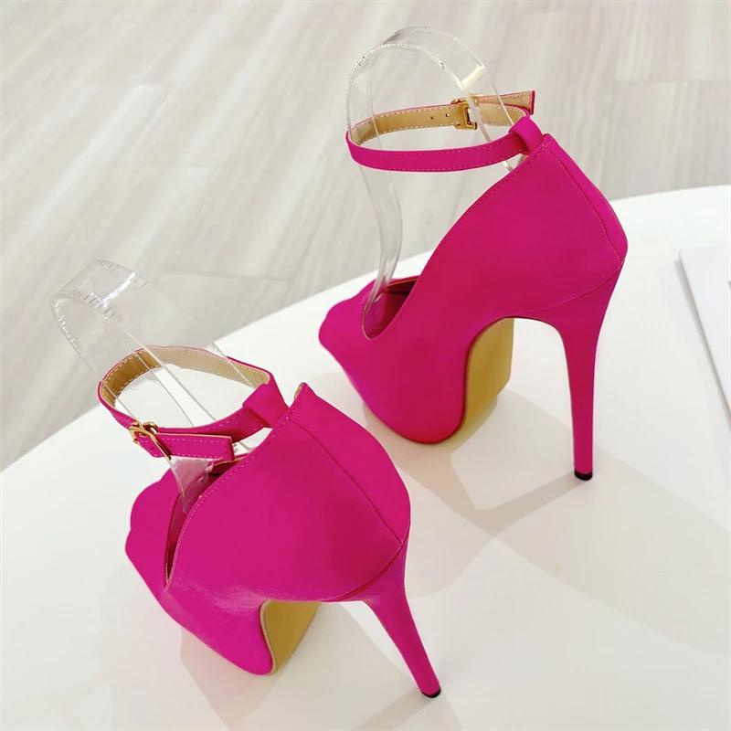 Fashion Eilyken Street Style Platform Buckle Strap Women Pumps Elegant Open Toe Stiletto High Heels Banquet Stripper Female Shoes