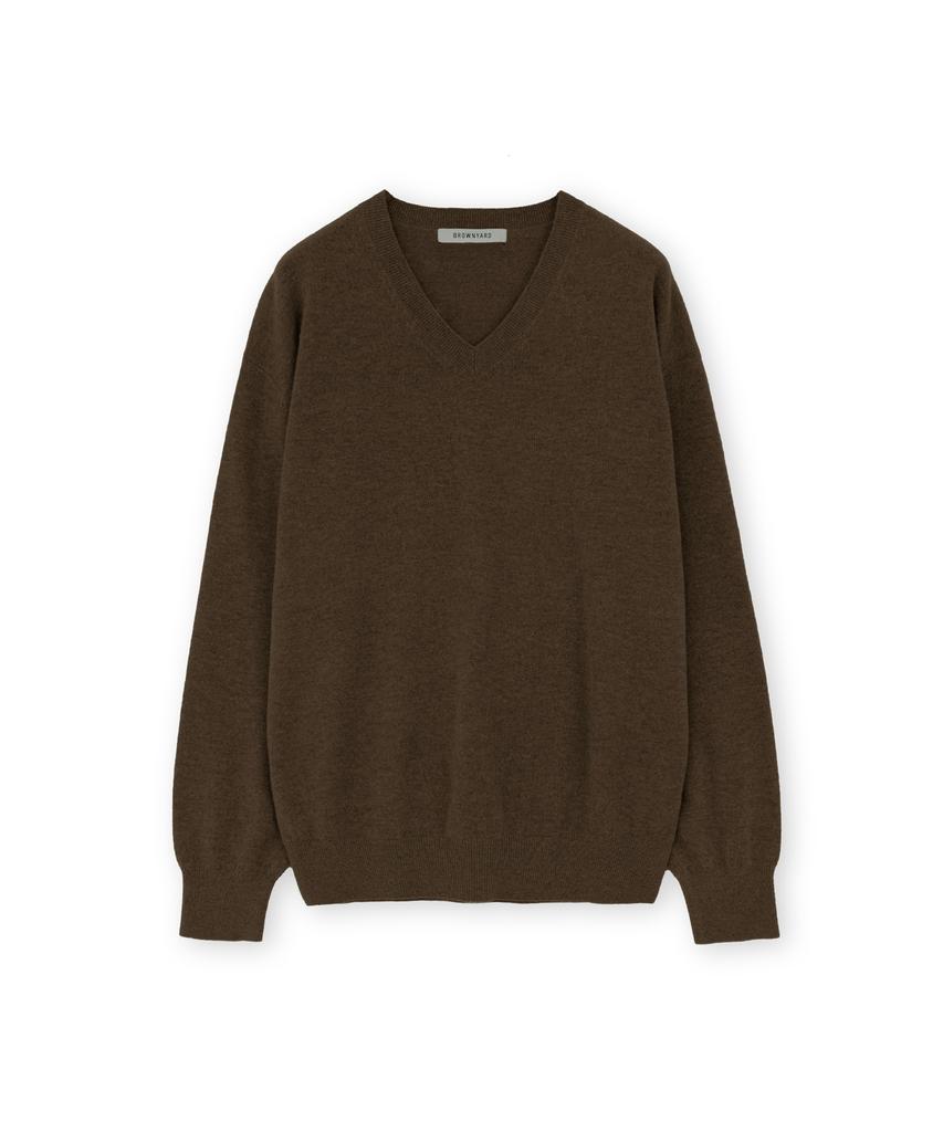 Beulaunyadeu Extra Super Fine V-Neck Knit, Brown