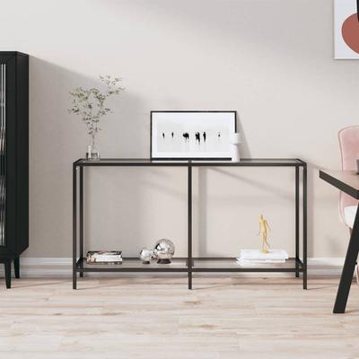 Vidaxl Console Table, Transparent, 140X35X75.5Cm, Tempered Glass