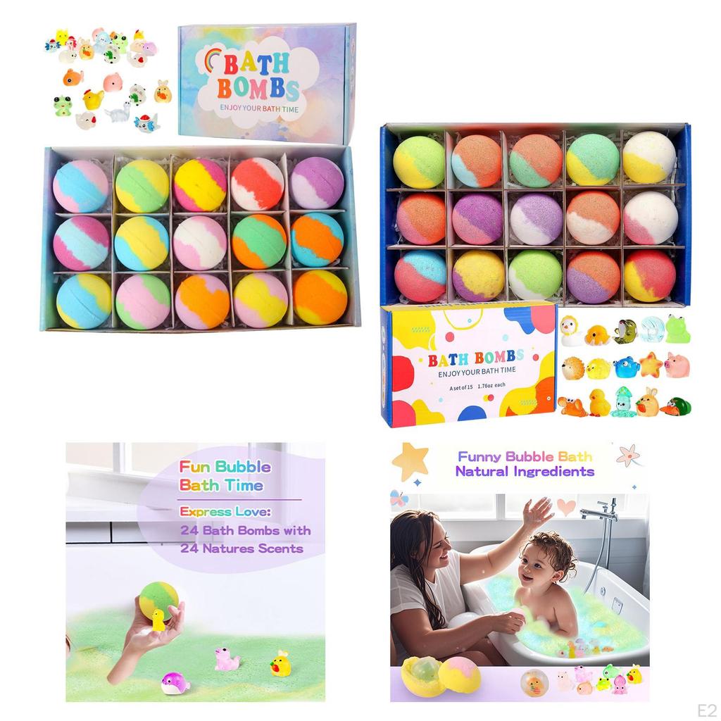 15Pcs Bath Balls for Kids with Surprise Inside Fun Accessory