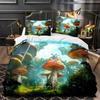 Top Mushroom Fairy Forest Magic Lilliputian Fungus Plant Bedding Set For Twin Queen Size Duvet Cover Pillowcase Bed Kid Adult