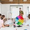 12 Slots Prize Wheel, 34cm Prize Wheel Spinner with Stand and Heavy Duty Base,Spinning Wheel for Prizes,Spin The Wheel