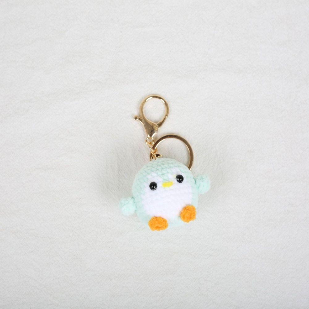 Handmade Penguin Doll Keychain Soft Wool Knitted Pendant Jewelry Gift Crochet Keychain  Bag Charm